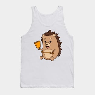 Cartoon hedgehog playing cowbells Tank Top